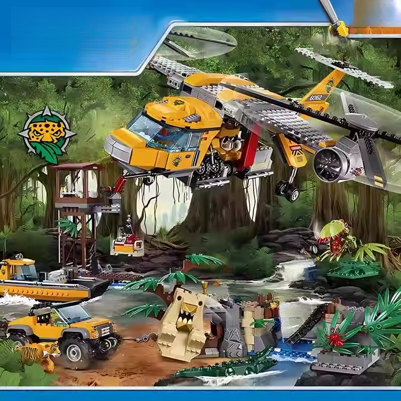 Kids Toys Helicopter - Compatible MOC Sets City Series Jungle