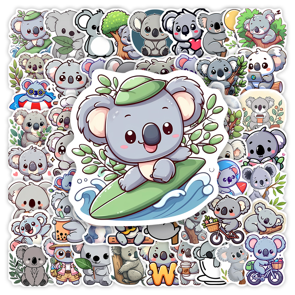 Kids Toys Laptop - Cartoon Koala Animal Stickers for Scrapbook