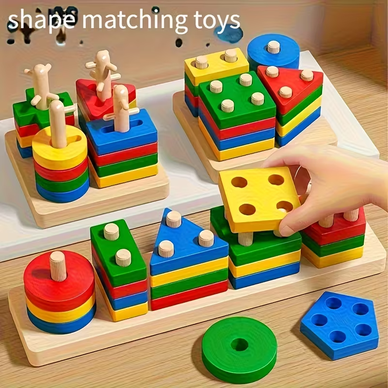 Kids Toys 2 Year Old - Montessori Wooden Games Baby Toys Puzzle