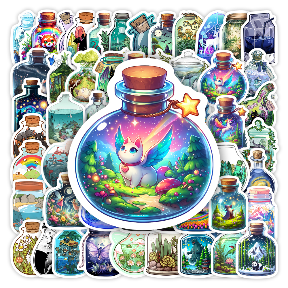 Kids Toys Laptop - Fantasy Terrarium Bottle Stickers DIY Kids