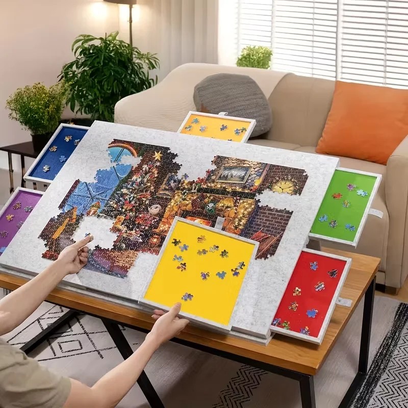 Kids Toys Drawers - Portable Jigsaw Puzzle Table for Kids