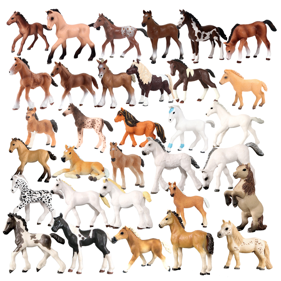 Kids Toys Under 1 Year - Horse Figurine Farm Animals Pony Figures