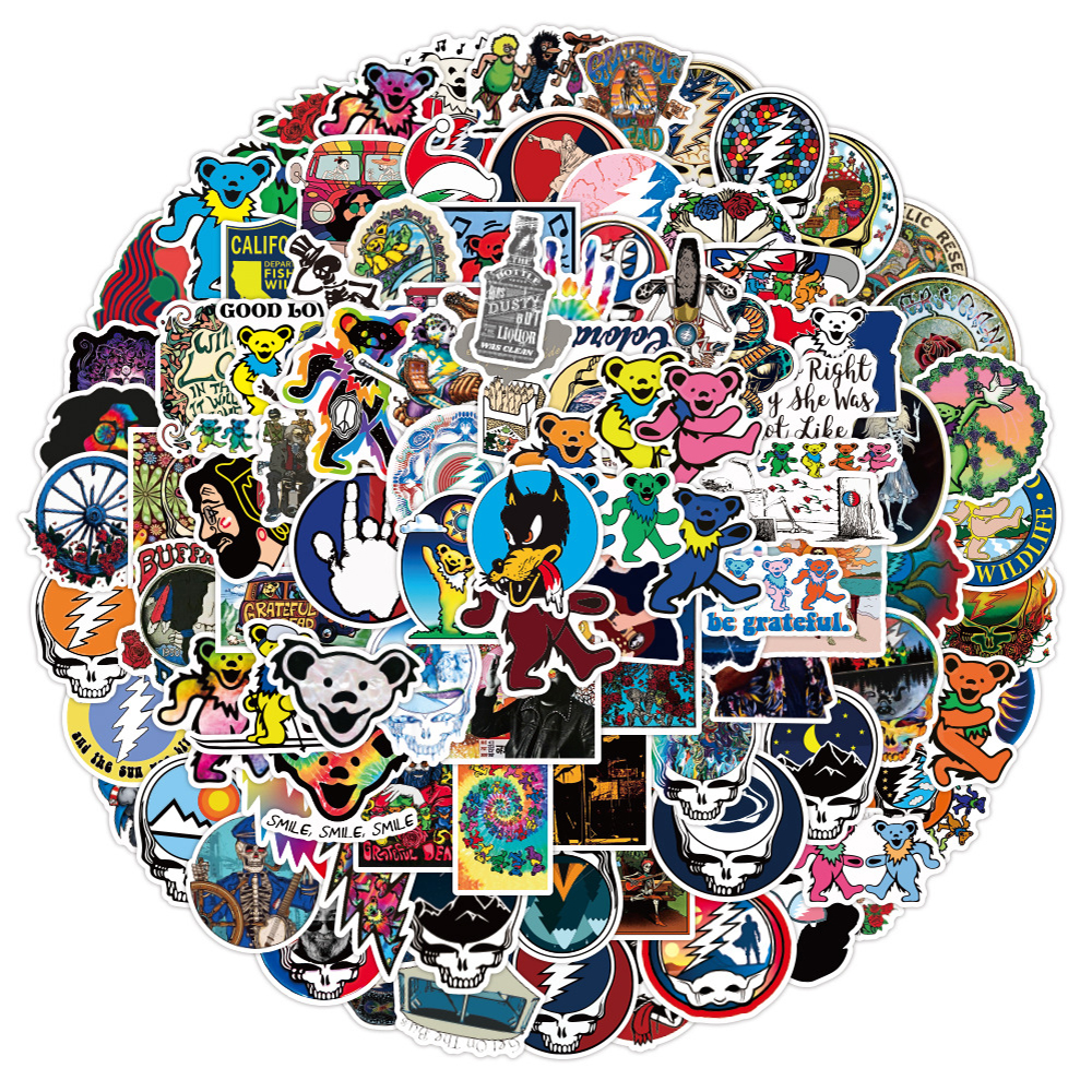Kids Toys Laptop - 10/30/50/100PCS Cool Grateful Dead Stickers Music