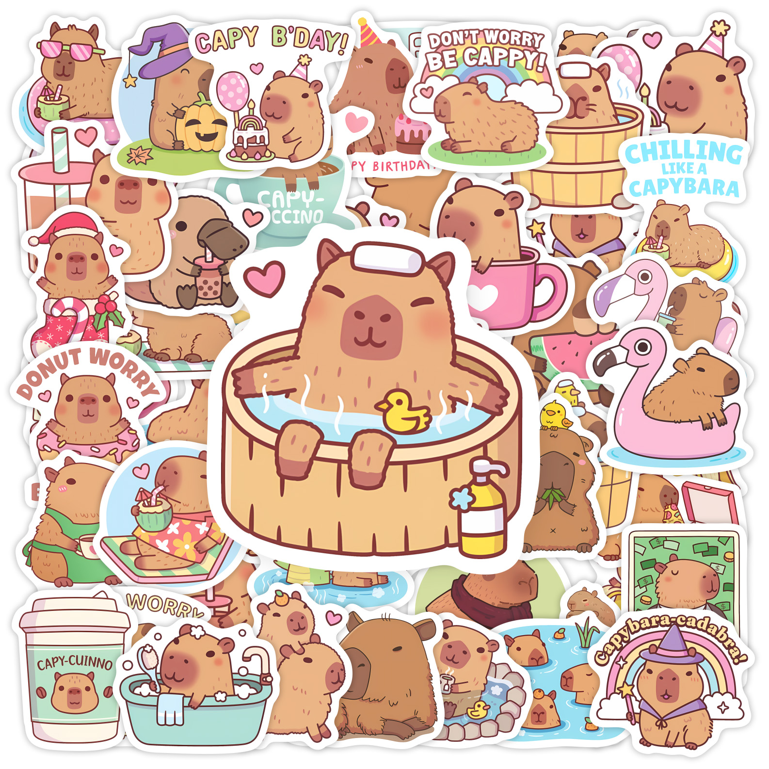 Kids Toys Laptop - Cute Capybara Cafe Stickers Cartoon Fun
