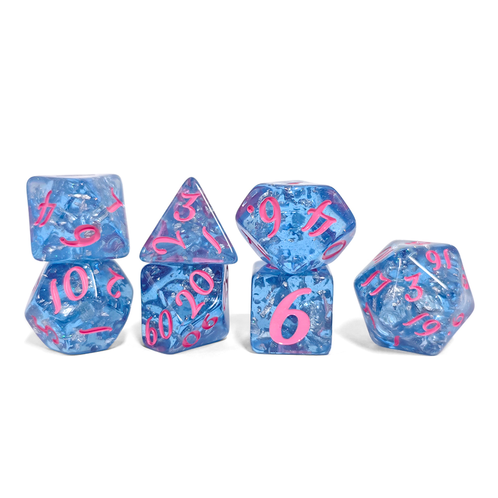 7Pcs/set Blue Color Resin Dice - مراجعة Kids Toys Entertainer وسعره