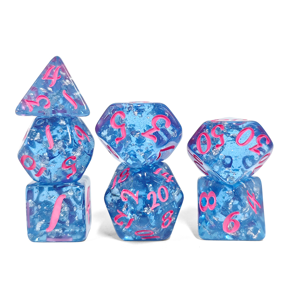 7Pcs/set Blue Color Resin Dice - مراجعة Kids Toys Entertainer وسعره
