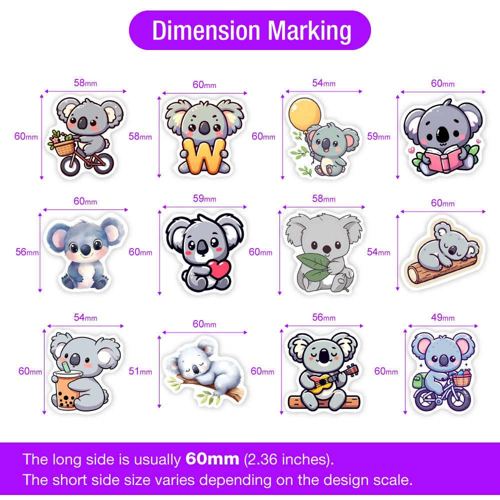 Cartoon Koala Animal Stickers  - مراجعة Kids Toys Laptop وسعره