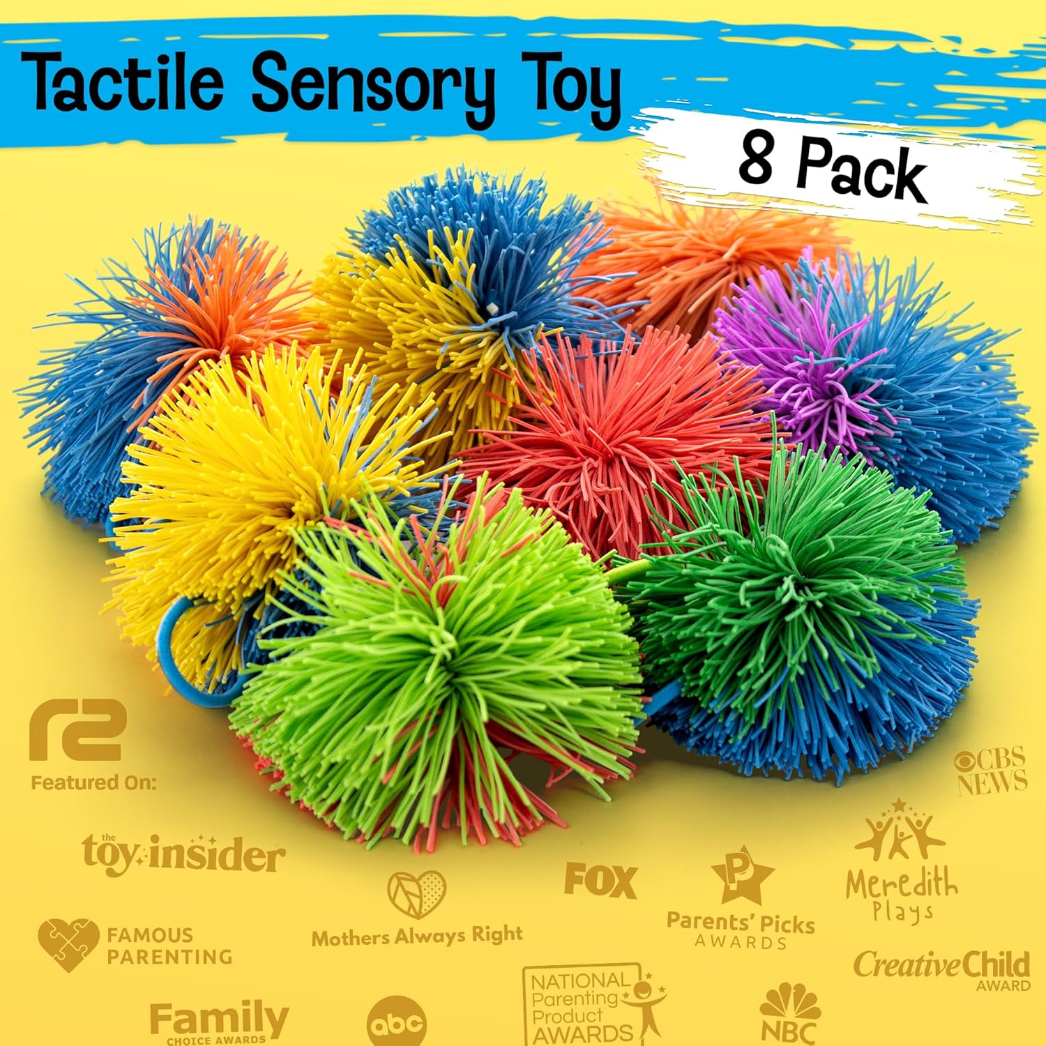 8 Pack Stringy Sensory Balls - - مراجعة Kids Toys Basket وسعره