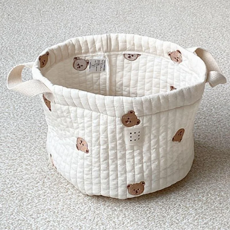 Cute Bear Embroidery Diaper Ba - مراجعة Kids Toys Basket وسعره