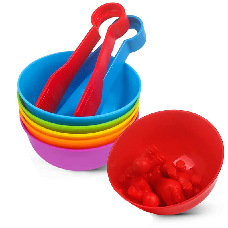 6 Plastic Bowls with 2 Tweezer - مراجعة Kids Toys 2 Year Old وسعره