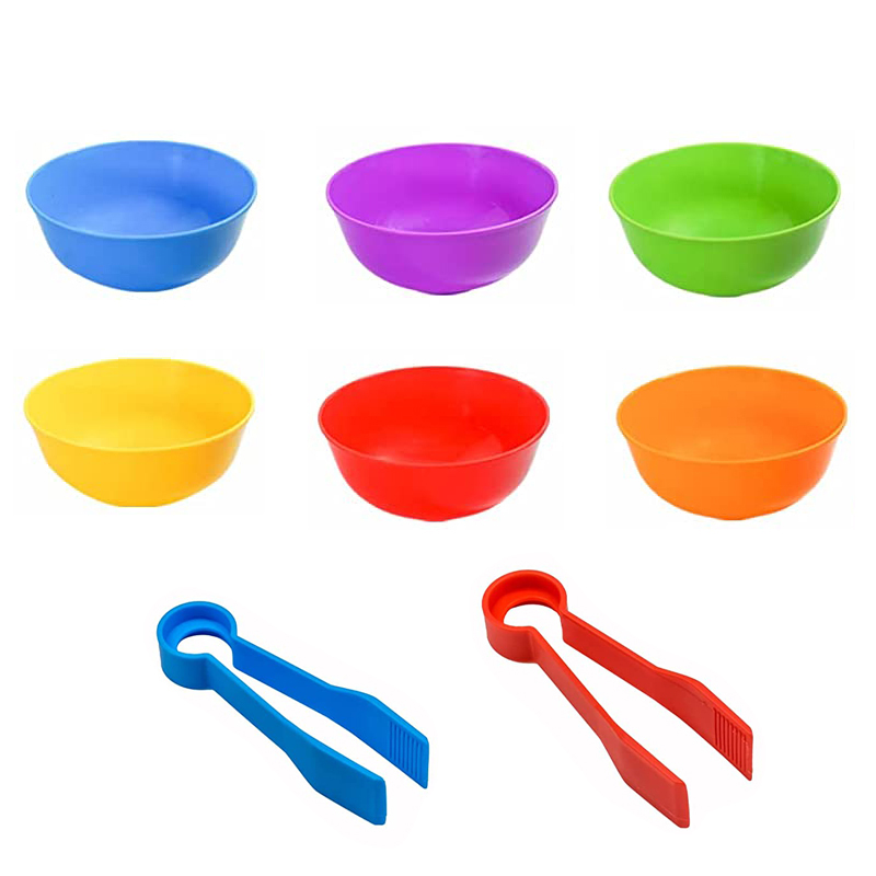 6 Plastic Bowls with 2 Tweezer - مراجعة Kids Toys 2 Year Old وسعره