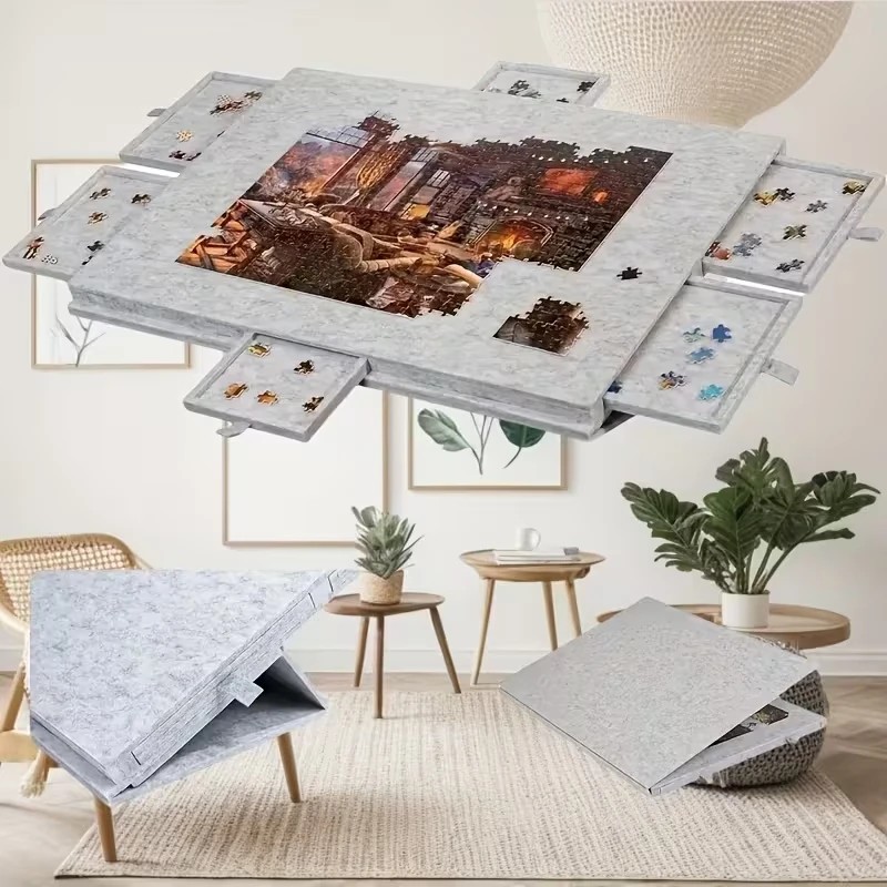 Portable Jigsaw Puzzle Table f - مراجعة Kids Toys Drawers وسعره