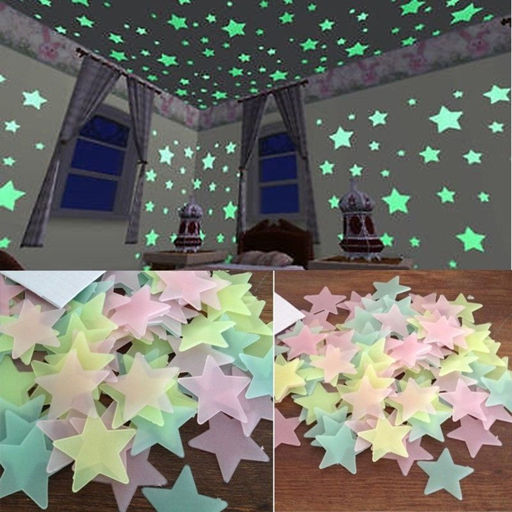 100pcs Fluorescent Glow in the - مراجعة Glow In Dark Stars وسعره