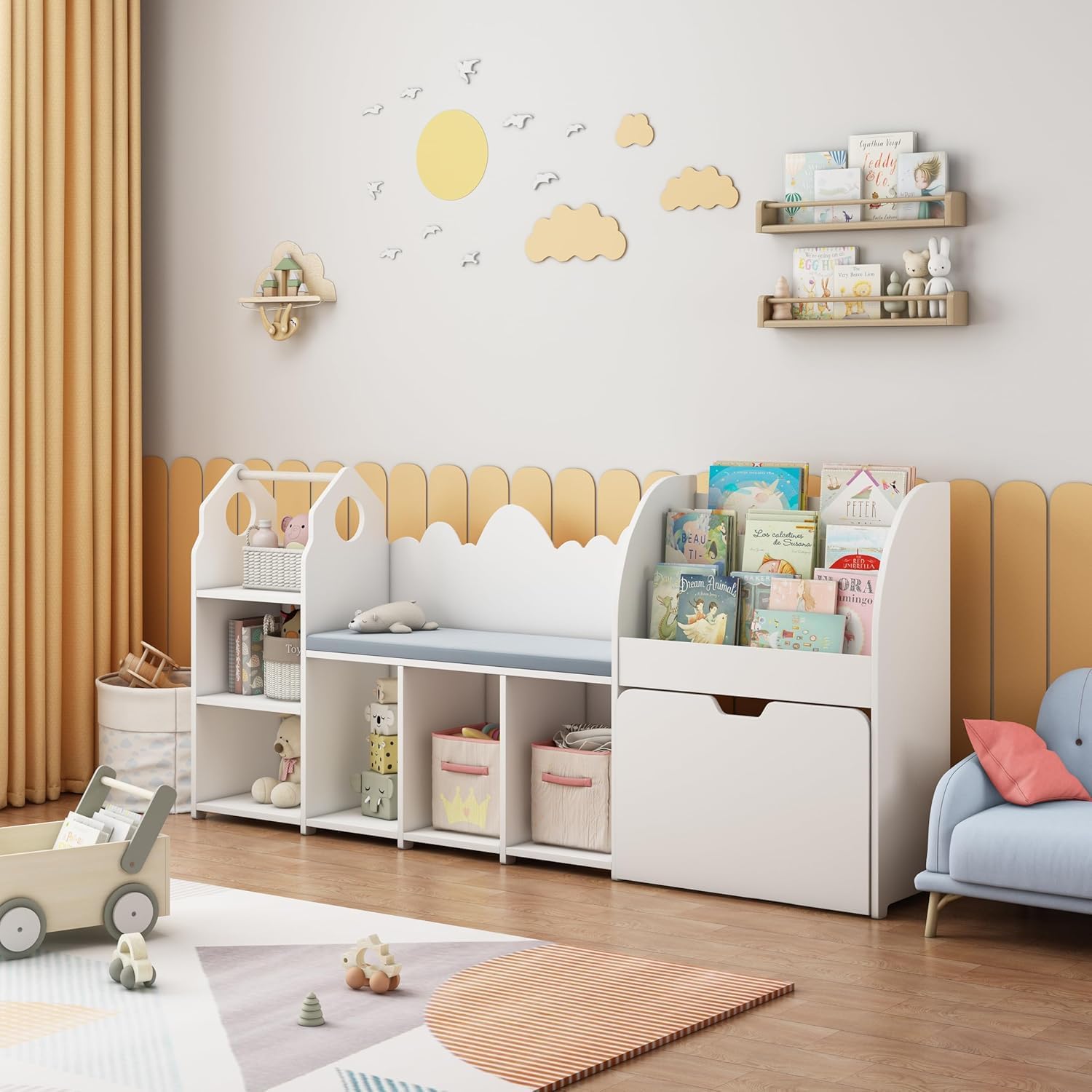 Kids Reading Nook With Bench C - مراجعة Kids Toys Drawers وسعره