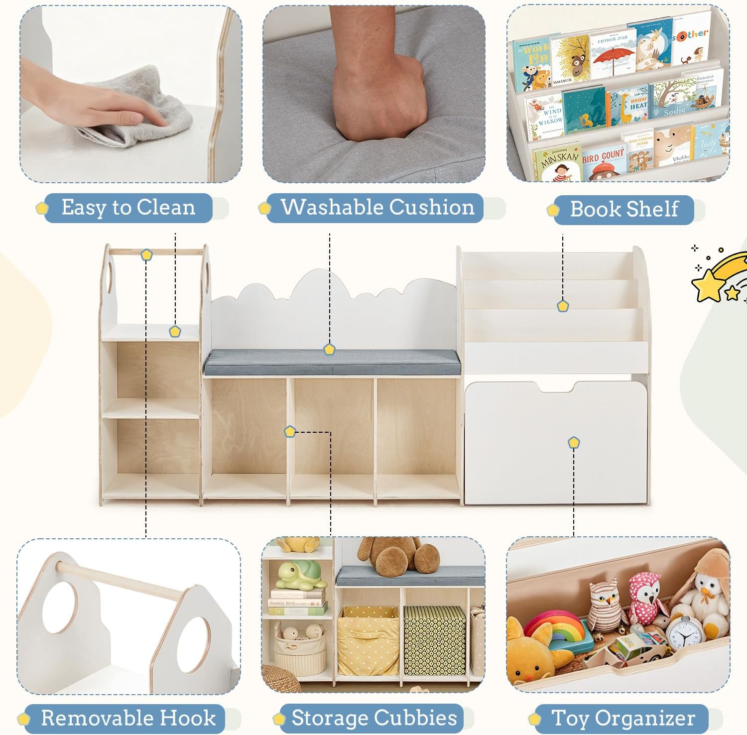 Kids Reading Nook With Bench C - مراجعة Kids Toys Drawers وسعره