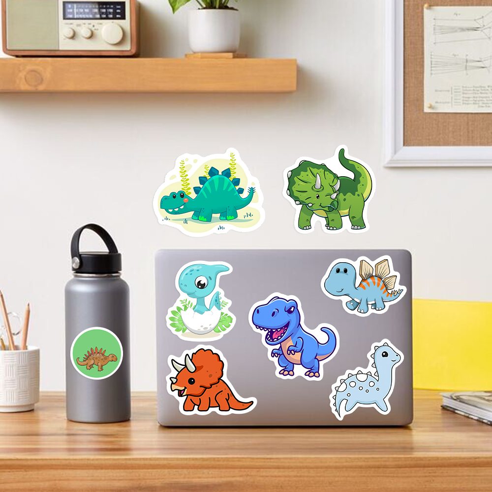 Cute Lovely dinosaur Stickers  - مراجعة Kids Toys Laptop وسعره