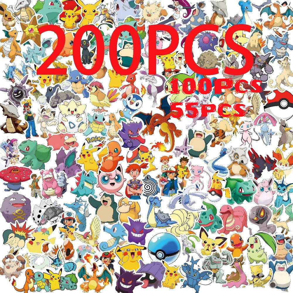 50/100pcs Pokemon Anime Sticke - مراجعة Kids Toys Laptop وسعره