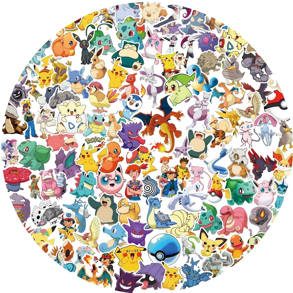 50/100pcs Pokemon Anime Sticke - مراجعة Kids Toys Laptop وسعره
