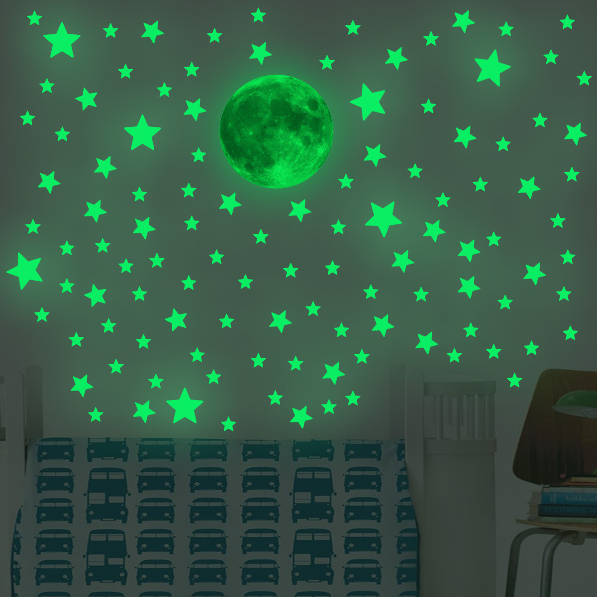 Luminous Moon Stars Wall Stick - مراجعة Glow In Dark Stars وسعره
