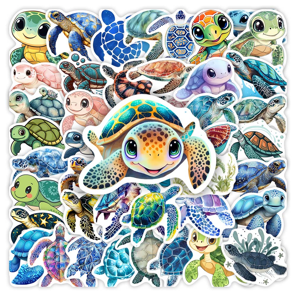 Watercolor Sea Turtle Stickers - مراجعة Kids Toys Laptop وسعره
