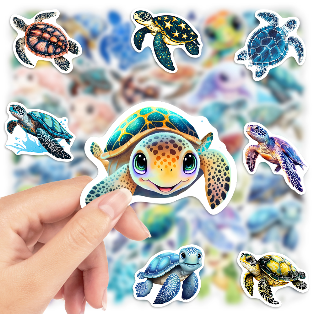 Watercolor Sea Turtle Stickers - مراجعة Kids Toys Laptop وسعره