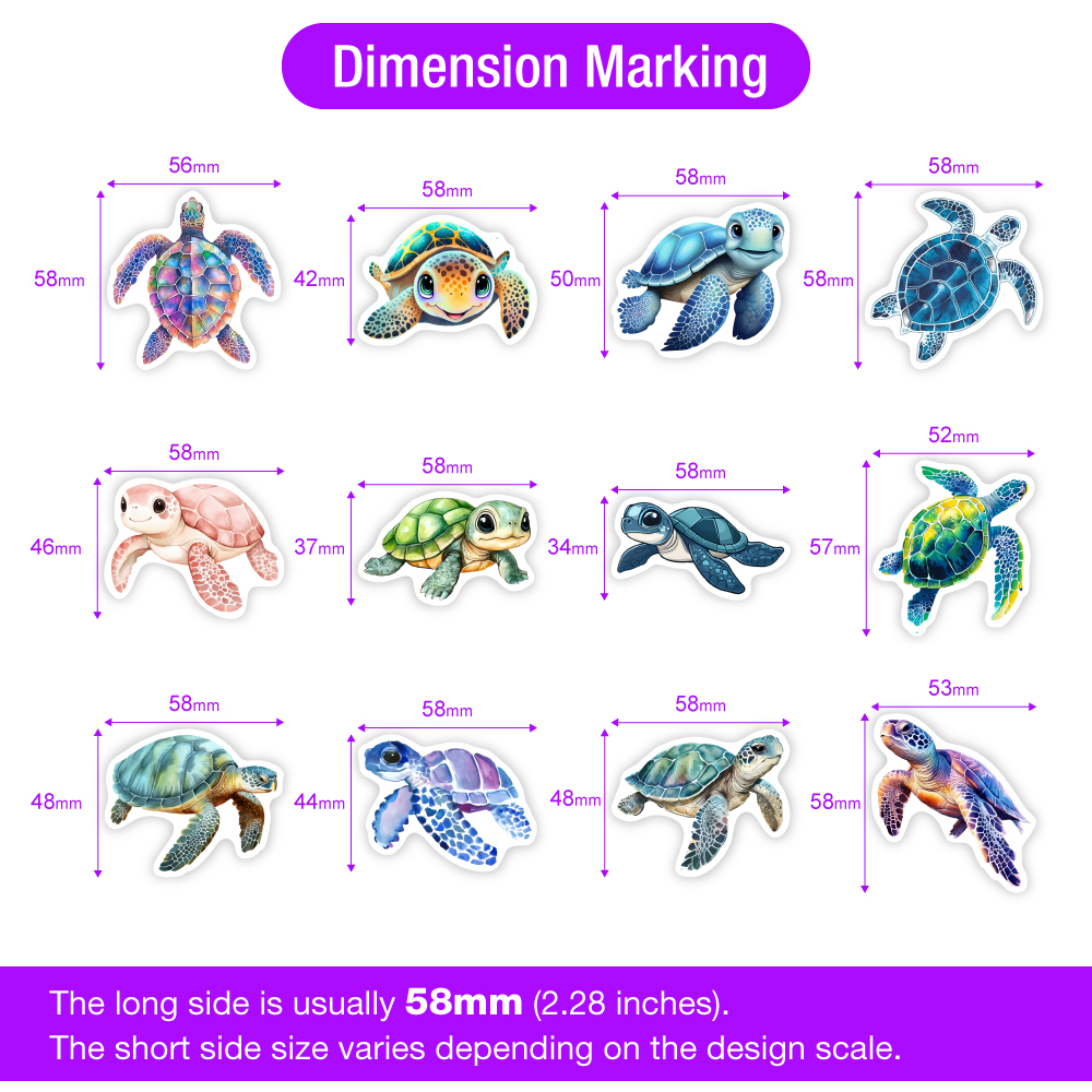 Watercolor Sea Turtle Stickers - مراجعة Kids Toys Laptop وسعره
