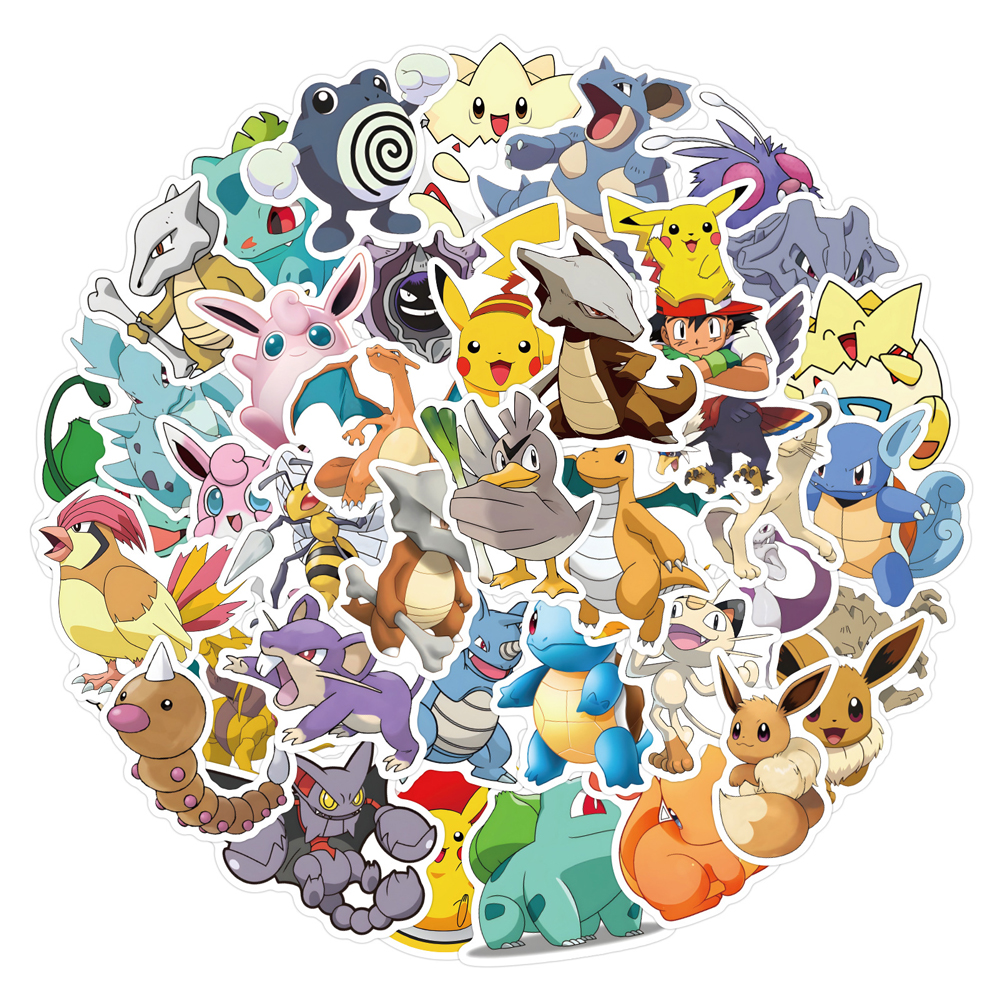 50/60pcs Cute Cartoon Anime Po - مراجعة Kids Toys Laptop وسعره