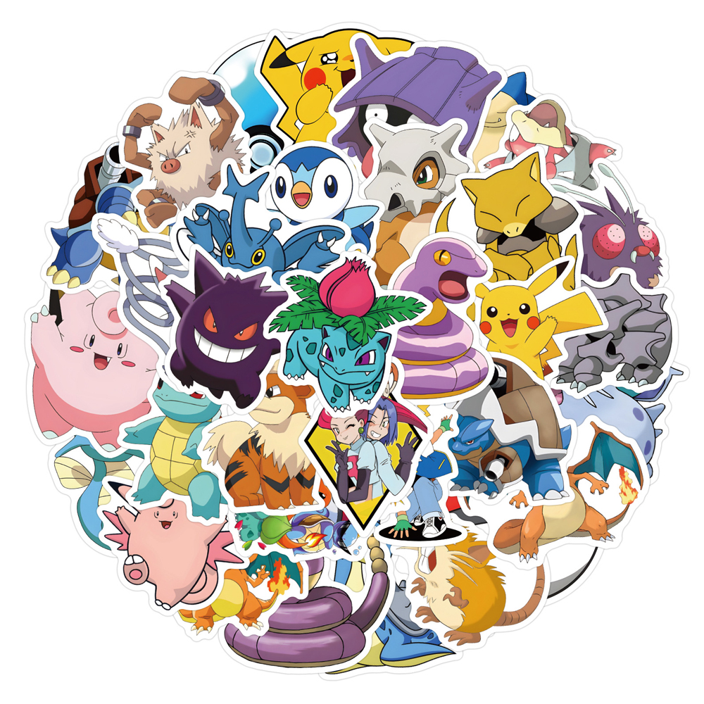 50/60pcs Cute Cartoon Anime Po - مراجعة Kids Toys Laptop وسعره