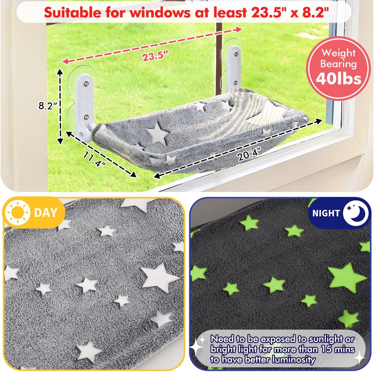 Cat Window Perch, Glow in The  - مراجعة Glow In Dark Stars وسعره