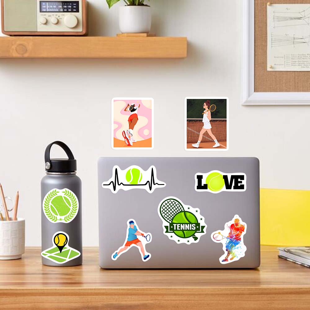 Tennis Theme Lovers Sticekrs D - مراجعة Kids Toys Laptop وسعره