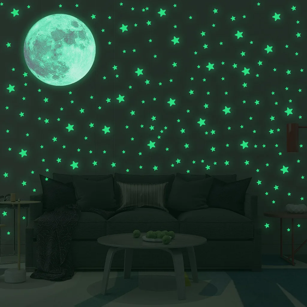 Luminous Moon Stars Wall Stick - مراجعة Glow In Dark Stars وسعره