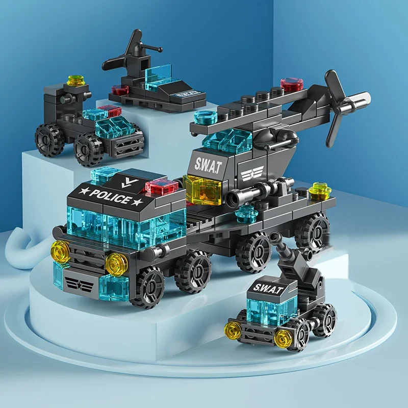 City Fire Car Building Blocks  - مراجعة Kids Toys Helicopter وسعره