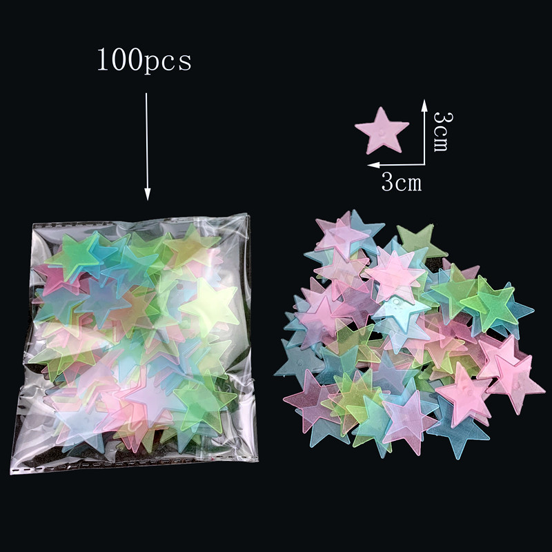 100 Pcs Colorful Glow in The D - مراجعة Glow In Dark Stars وسعره