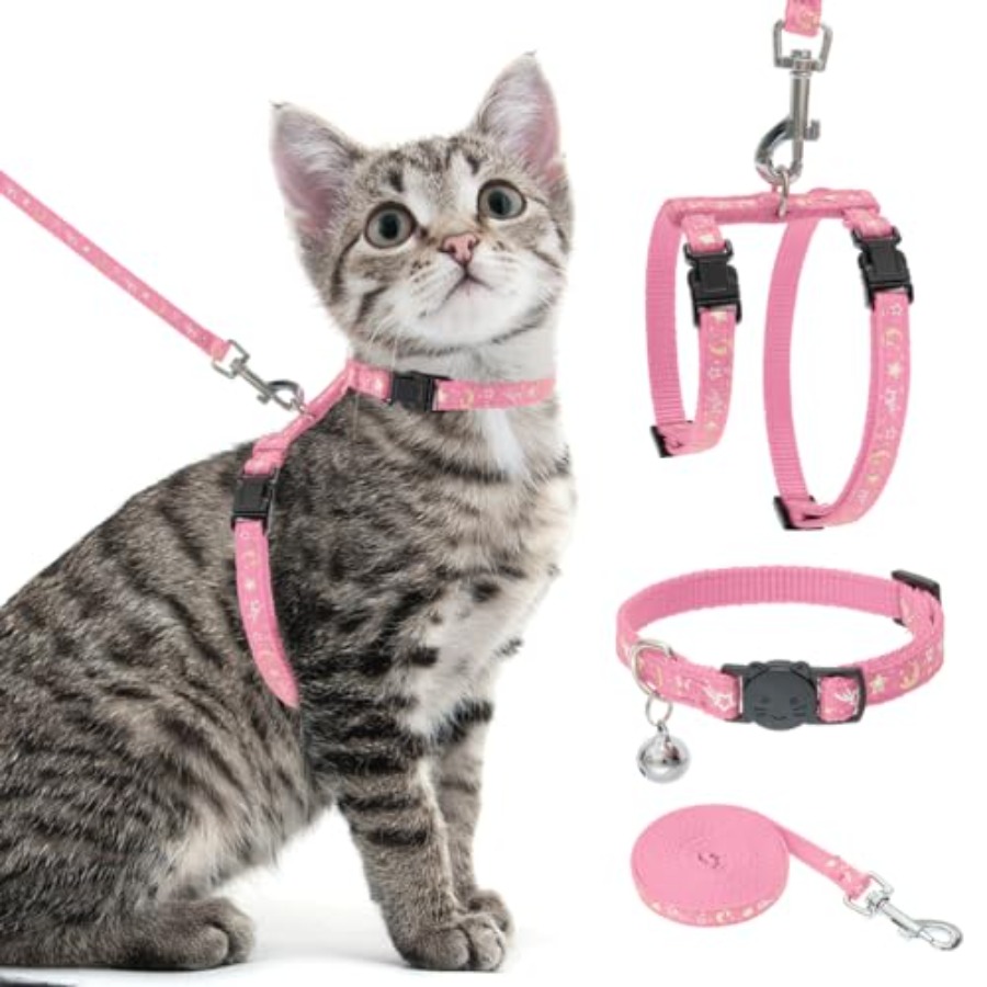 Cat Harness with Leash and Col - مراجعة Glow In Dark Stars وسعره